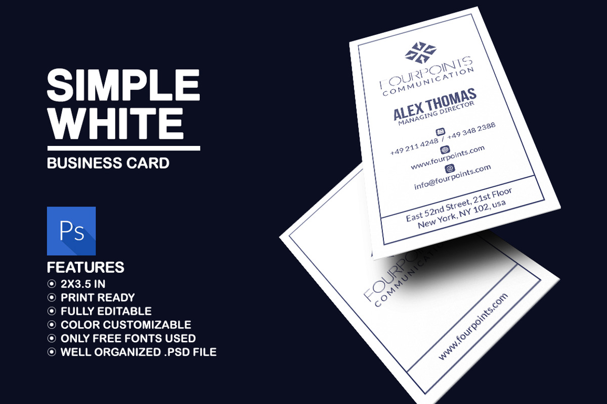 Simple White Business Card, a Business Card Template by Marvel (Photo 1 of 5)