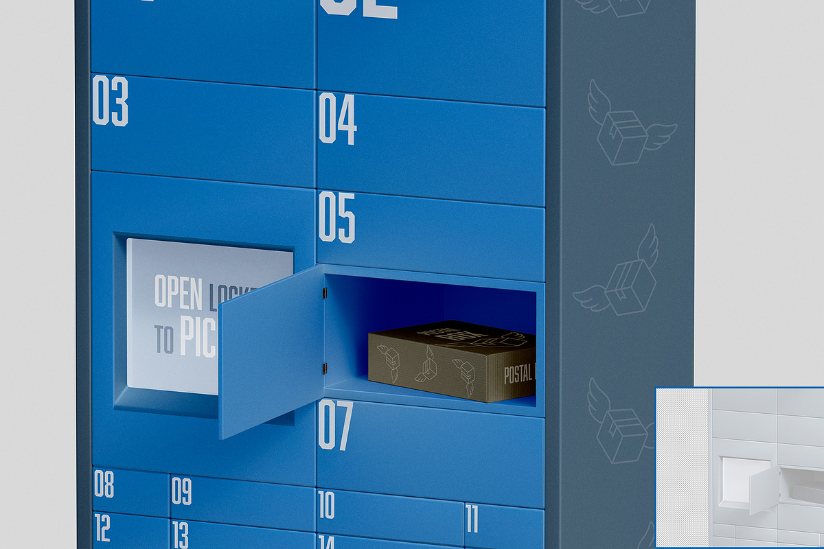 3D Parcel Locker Mockup, a Packaging Mockup by McLittle Stock (Photo 4 of 4)