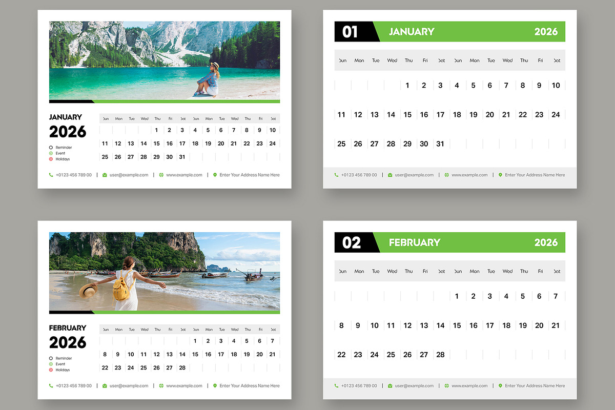 Modern Desk Calendar 2026 for Office, a Stationery Template by ContestDesign (Photo 2 of 4)