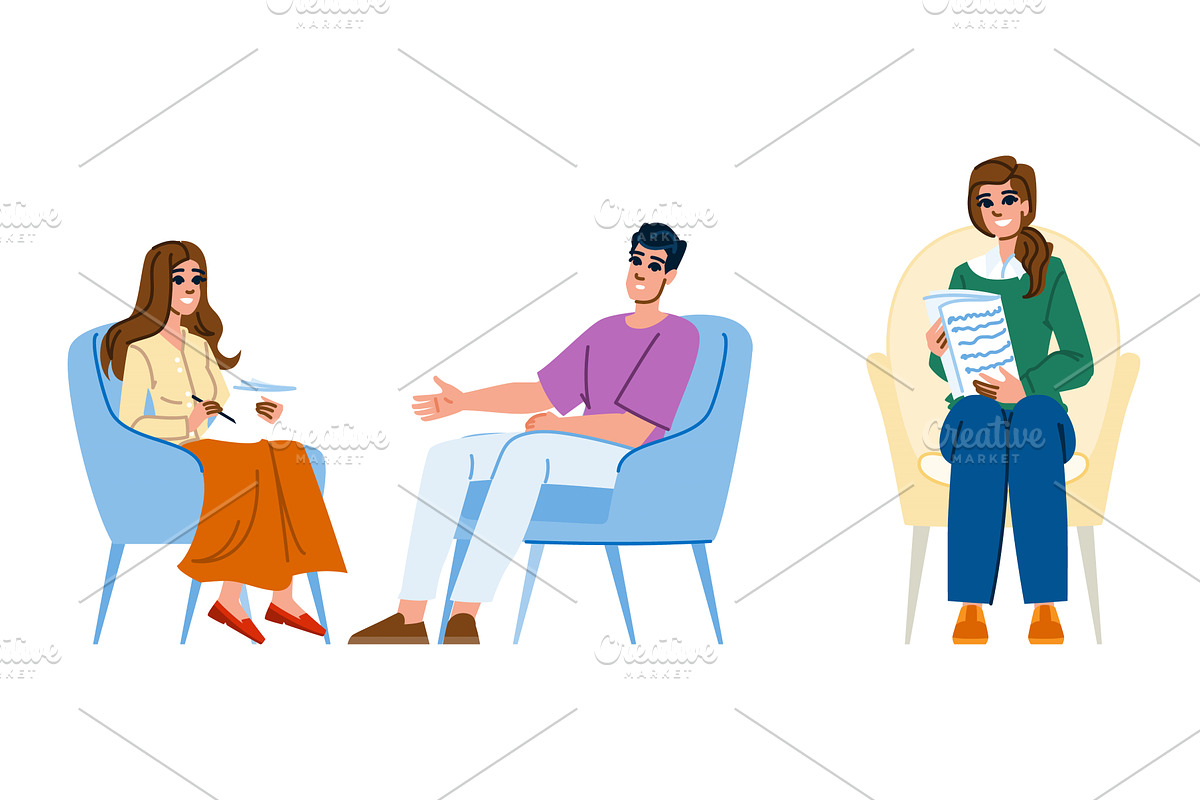 mentalhealth psychologist woman, a Person Illustration by pikepicture