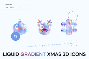 Liquid Gradient Xmas 3d Icons