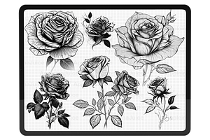 Procreate Flowers Tattoo Brushes