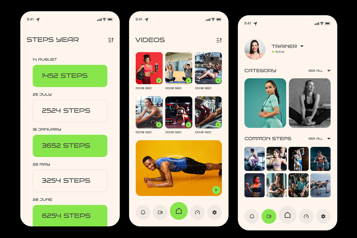 Gym Fitness Mobile Application, an UI Kit Template by CreativeShaper (Photo 4 of 6)