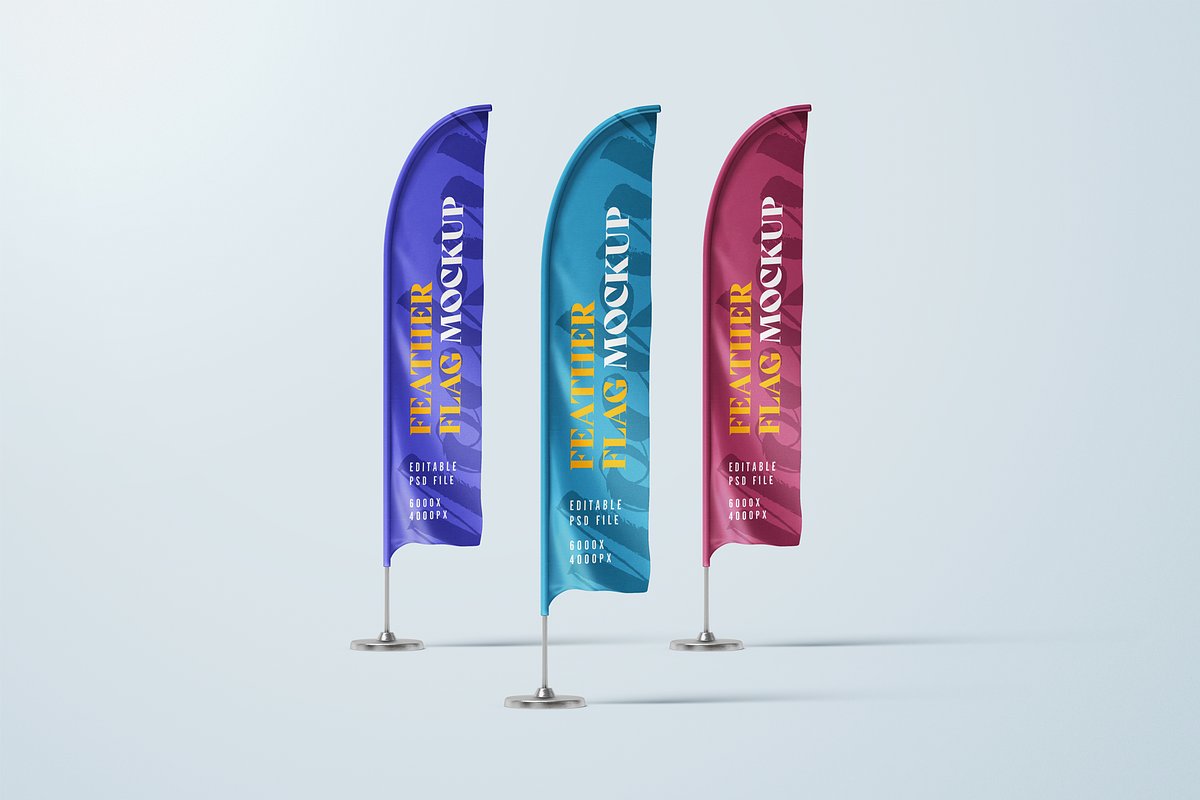 Feather Flag Mockup, an Advertising Mockup by Xtrahive