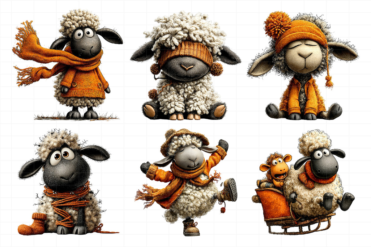 Quirky Winter Sheep Clipart, an Illustration by Daily.Designs (Photo 5 of 5)