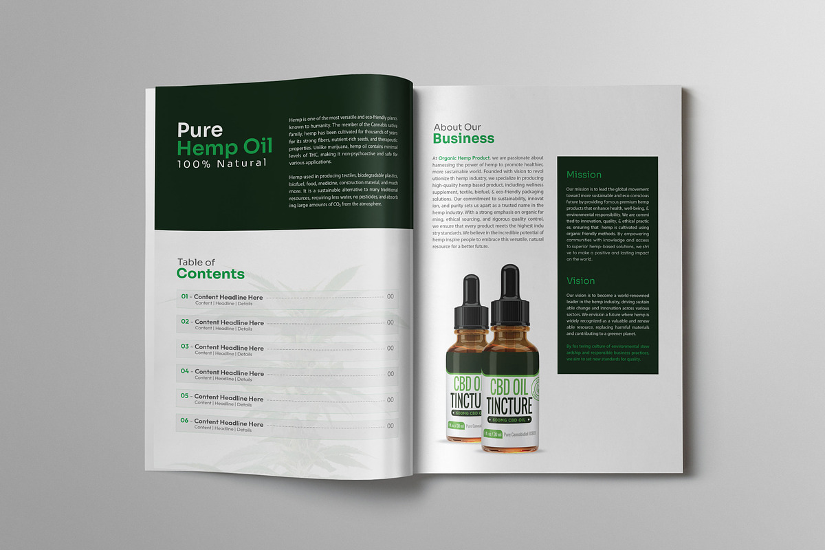 Hemp Product Brochure Template, a Brochure Template by VectStock (Photo 2 of 7)