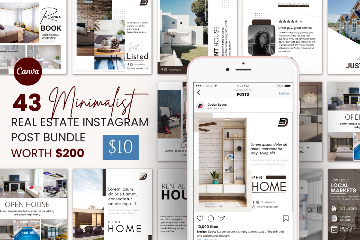 Minimalist Real Estate Bundle, a Social Media Template by Design Space (Photo 1 of 6)