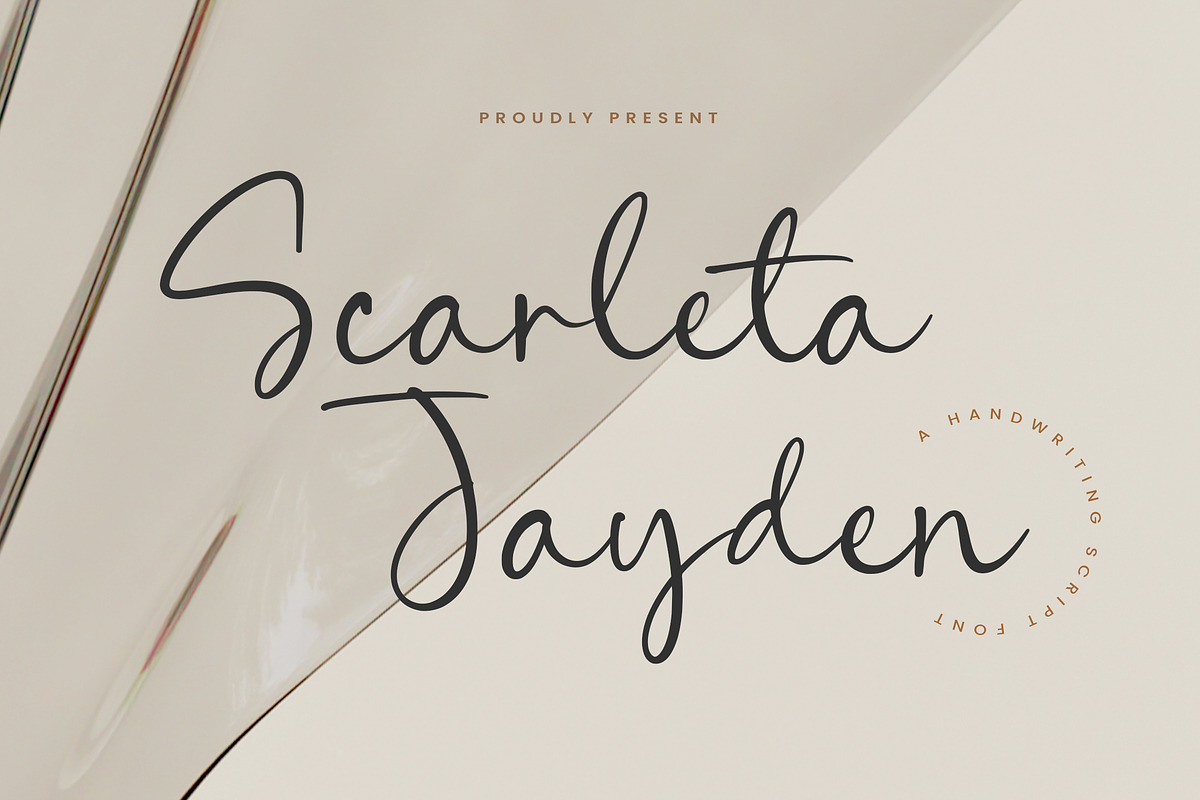 Scarleta Jayden Font, a Script Font by Timurtype (Photo 1 of 7)