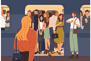 People in full subway car, a Transportation Illustration by Good Studio (Thumbnail 1 of 3)