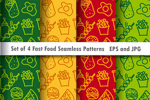 Fast Food Seamless Patterns