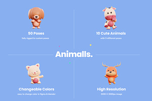 3D Animal Character Pack Vol 1