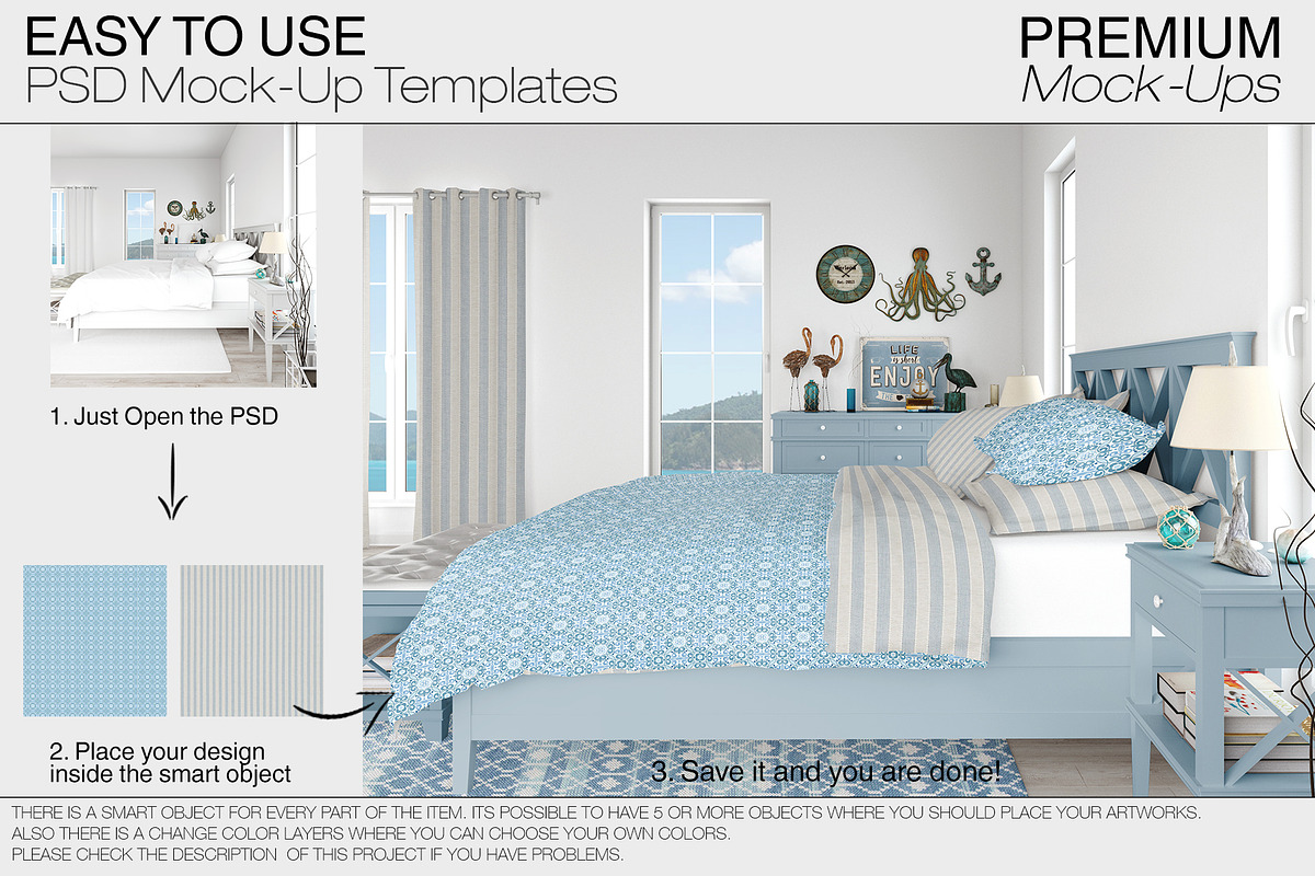Bedding Mockups Coastal Style, a Product Mockup by mock-ups (Photo 15 of 18)