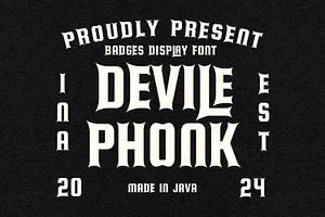 Devile Phonk Badges Display Font