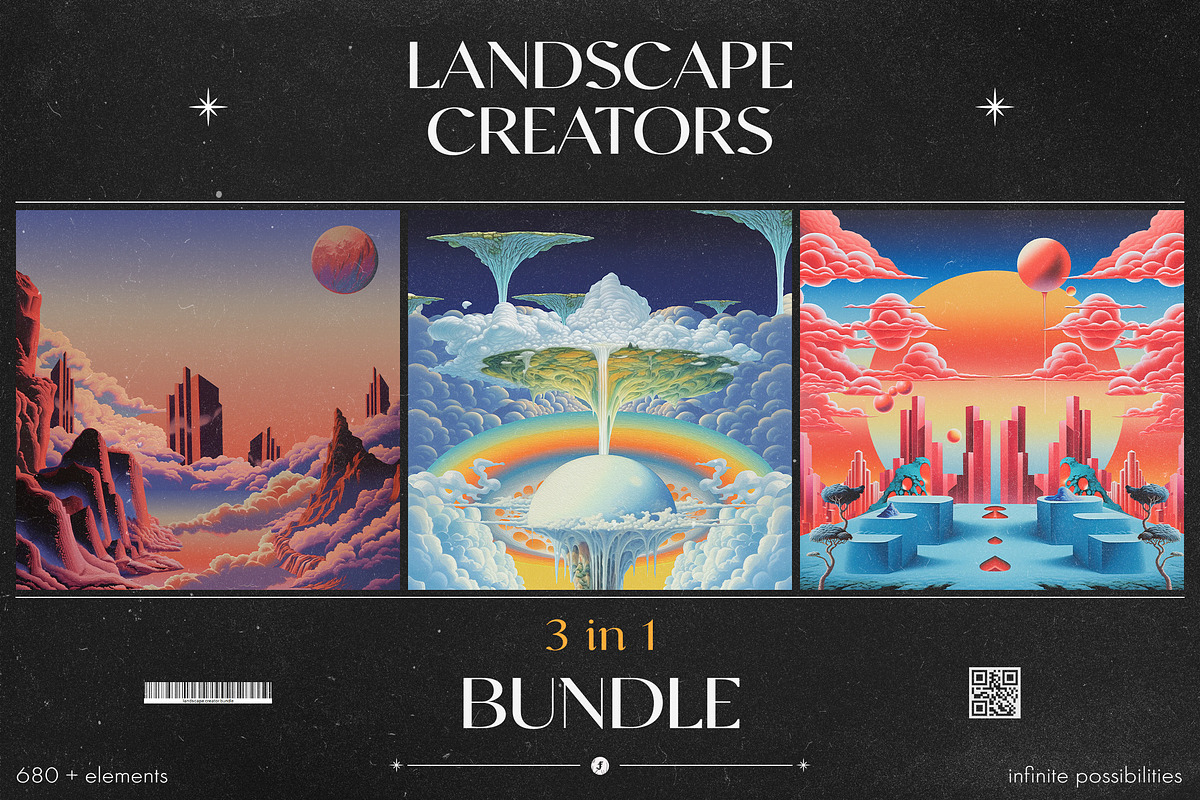 3 in 1 Landscape Creators Bundle, an Object Graphic by Freezerondigital (Photo 1 of 50)