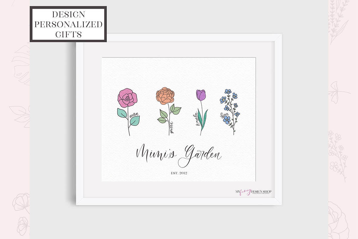 Procreate Floral Line Art Stamp Set, a Brush Add-On by My Fancy Design Shop (Photo 10 of 10)