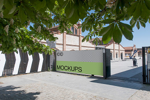 Madrid Gate Sign Mockup S014