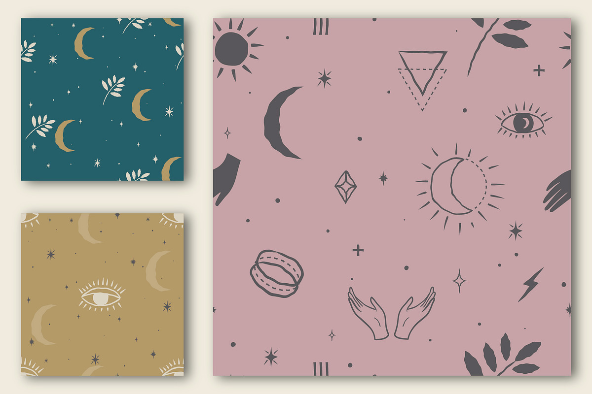 Mystic Seamless Patterns & Elements, a Pattern Graphic by Tay Rho Design Shop (Photo 6 of 8)