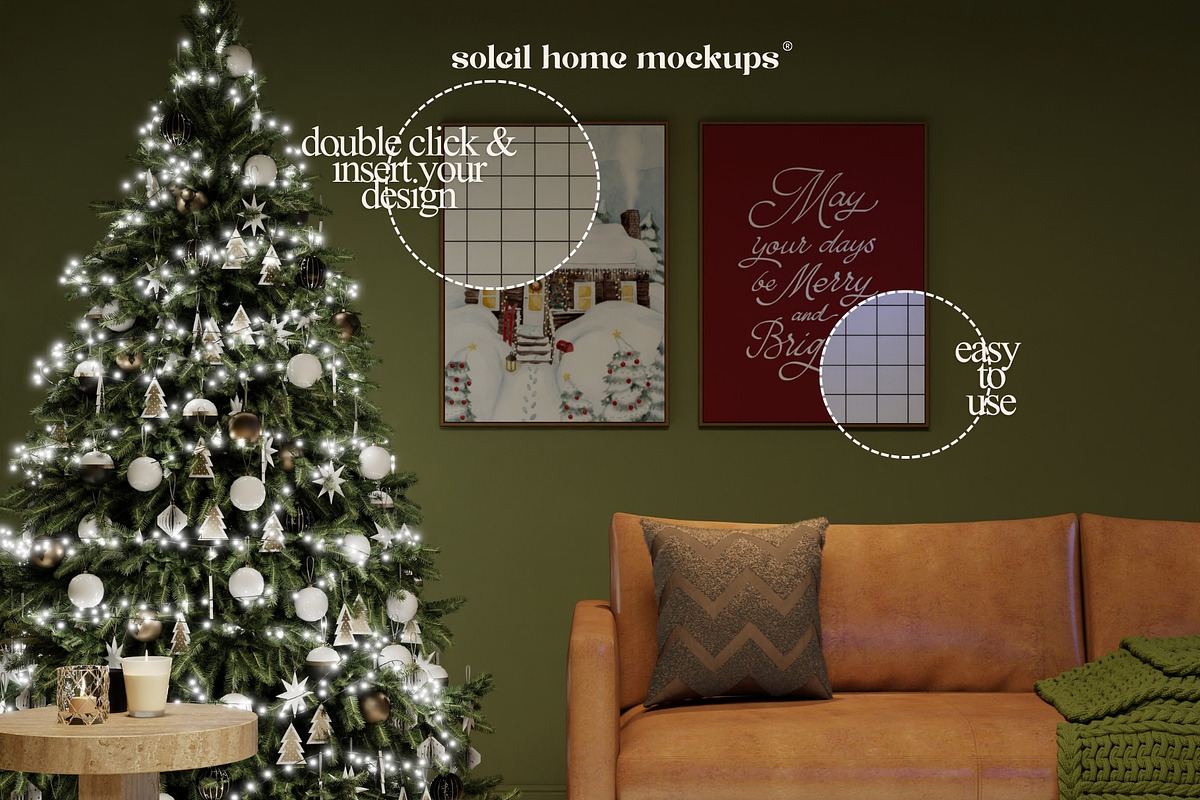 DREAMY | Christmas Frame Mockup Set, a Household Mockup by SoleilHomeMockups (Photo 2 of 11)