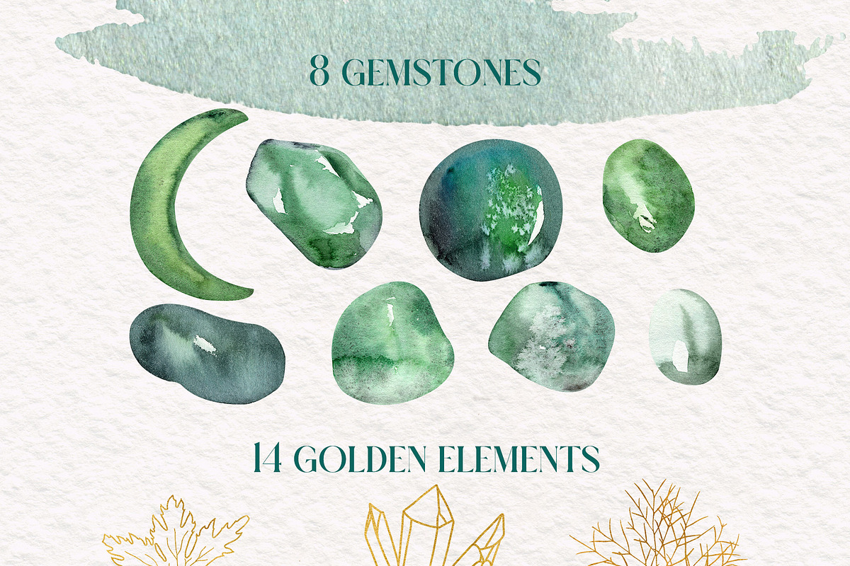 Nephrite Velvet Jade & Gold Textures, an Object Graphic by Catch the Dream Art (Photo 3 of 11)