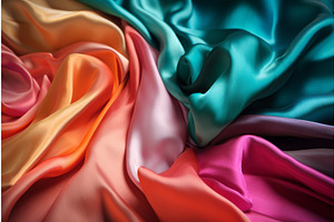 Silk Textile Colorful. Generate Ai