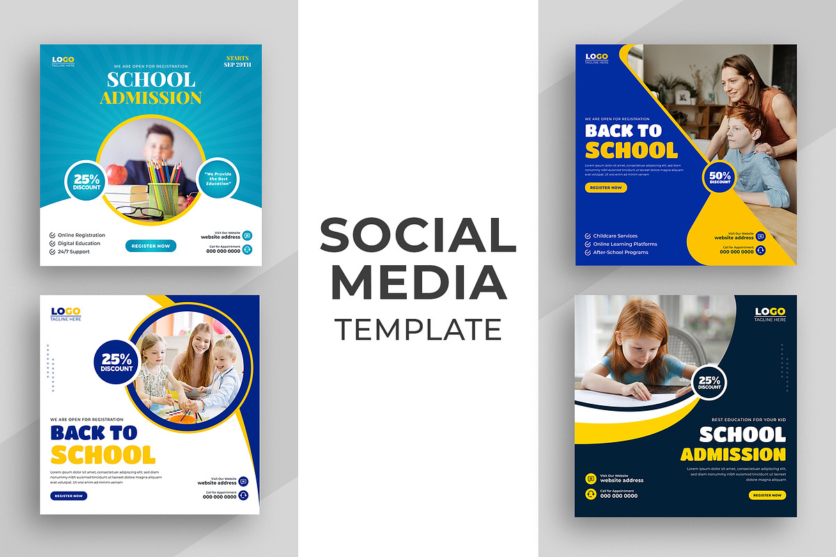 Back to School Social Media Post, a Social Media Template by Designgrove