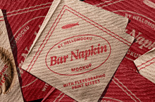 Bar Napkin Mockup Set 01 by  in Products