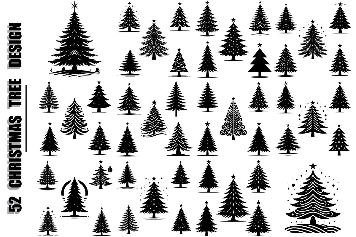 Christmas Tree Silhouette, 52 Design, a Presentation Template by Shihab1234 (Photo 1 of 3)