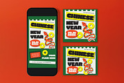 Green Chinese New Year Flyer Set, a Flyer Template by graphicook (Thumbnail 3 of 3)