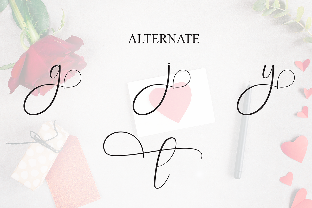 Lovely Romantic | Script Font, a Handwritten Font by Scratchones (Photo 8 of 9)