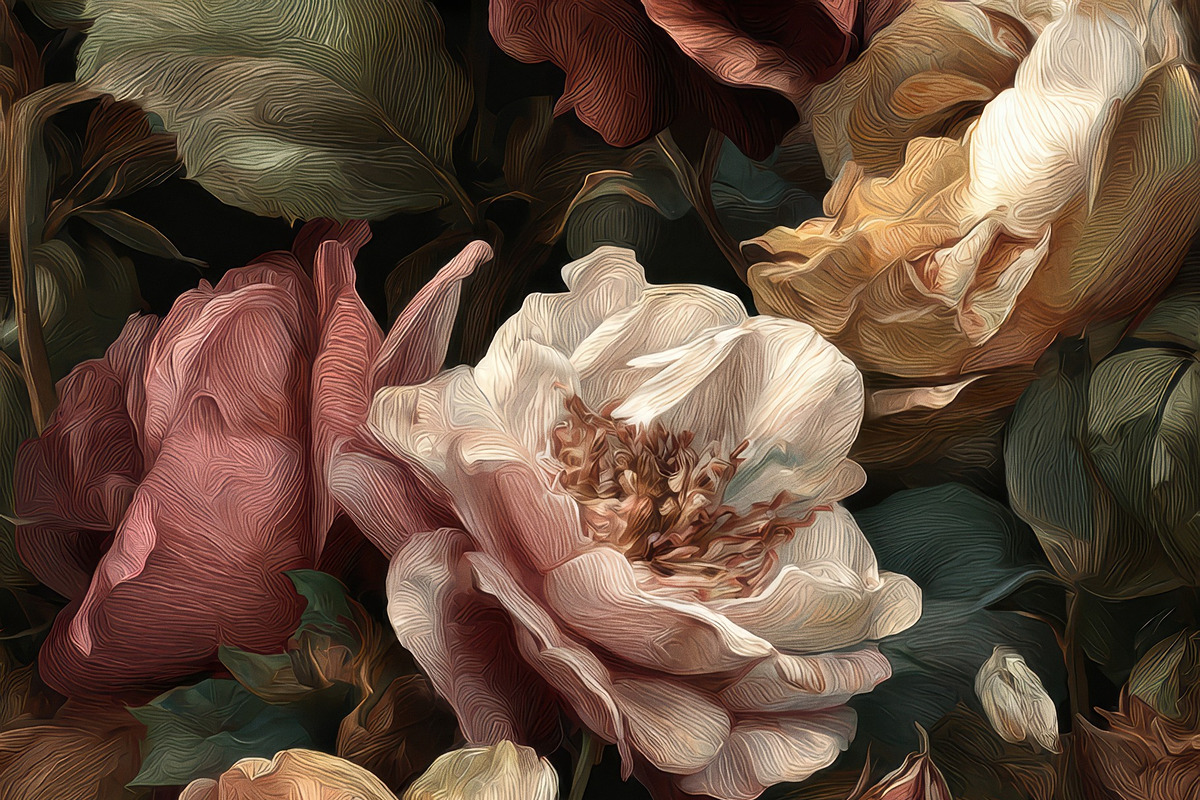 Botanical Roses Seamless Pattern, a Pattern Graphic by Virgo Studio