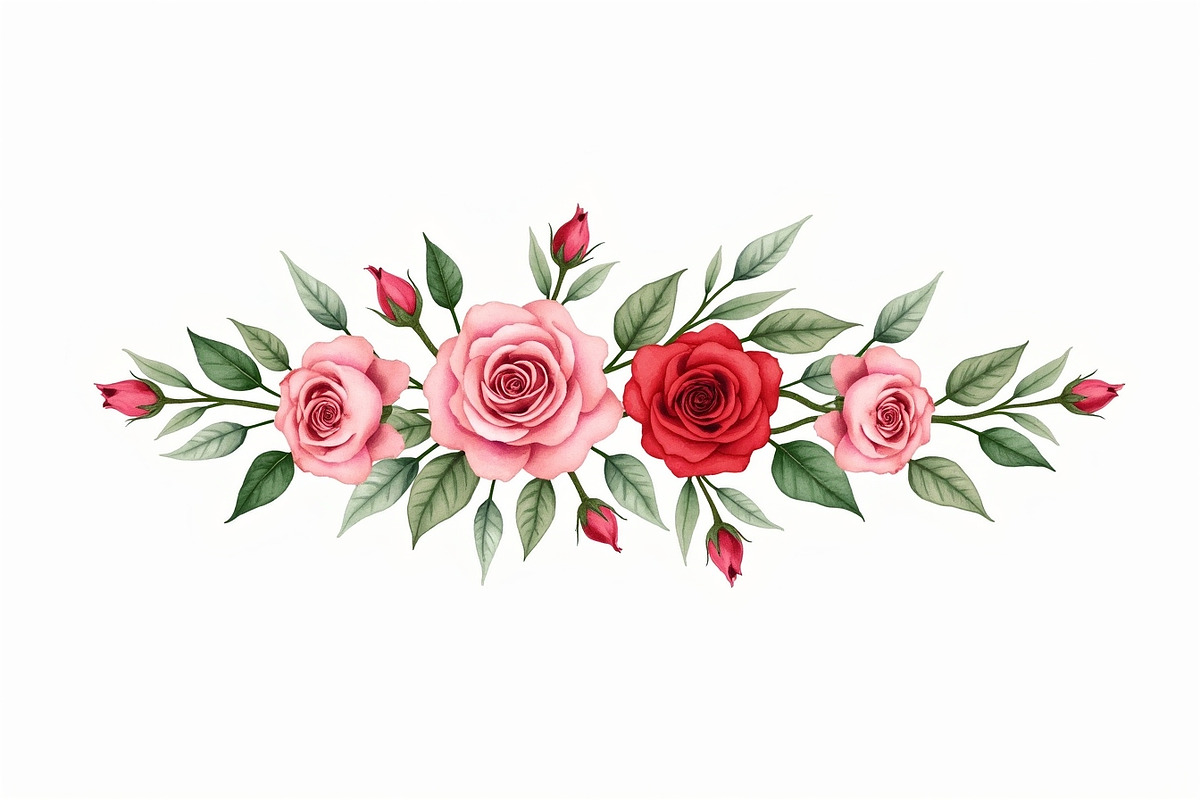 Vintage Rose Watercolor Set, an Illustration by Creativeshirt (Photo 6 of 11)