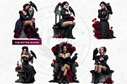 Gothic Girls with Raven Roses PNG, a Person Illustration by ThatsDesignArt (Thumbnail 8 of 10)
