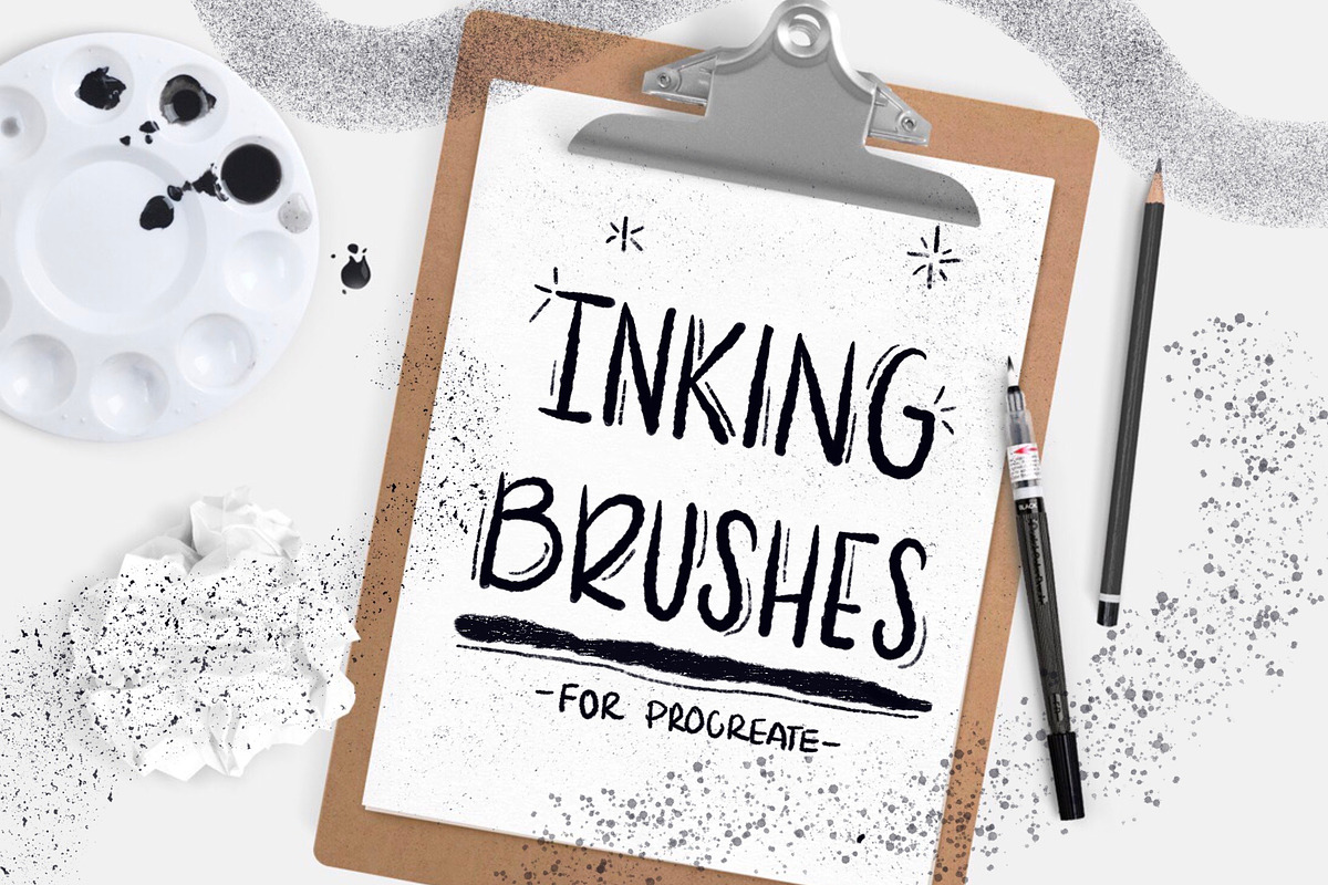 10 Inking brushes for Procreate, a Brush Add-On by Ale Estrada (Photo 1 of 4)