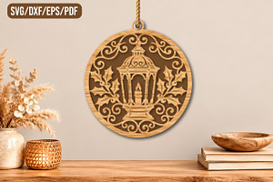 Christmas Lantern Ornament Laser Cut