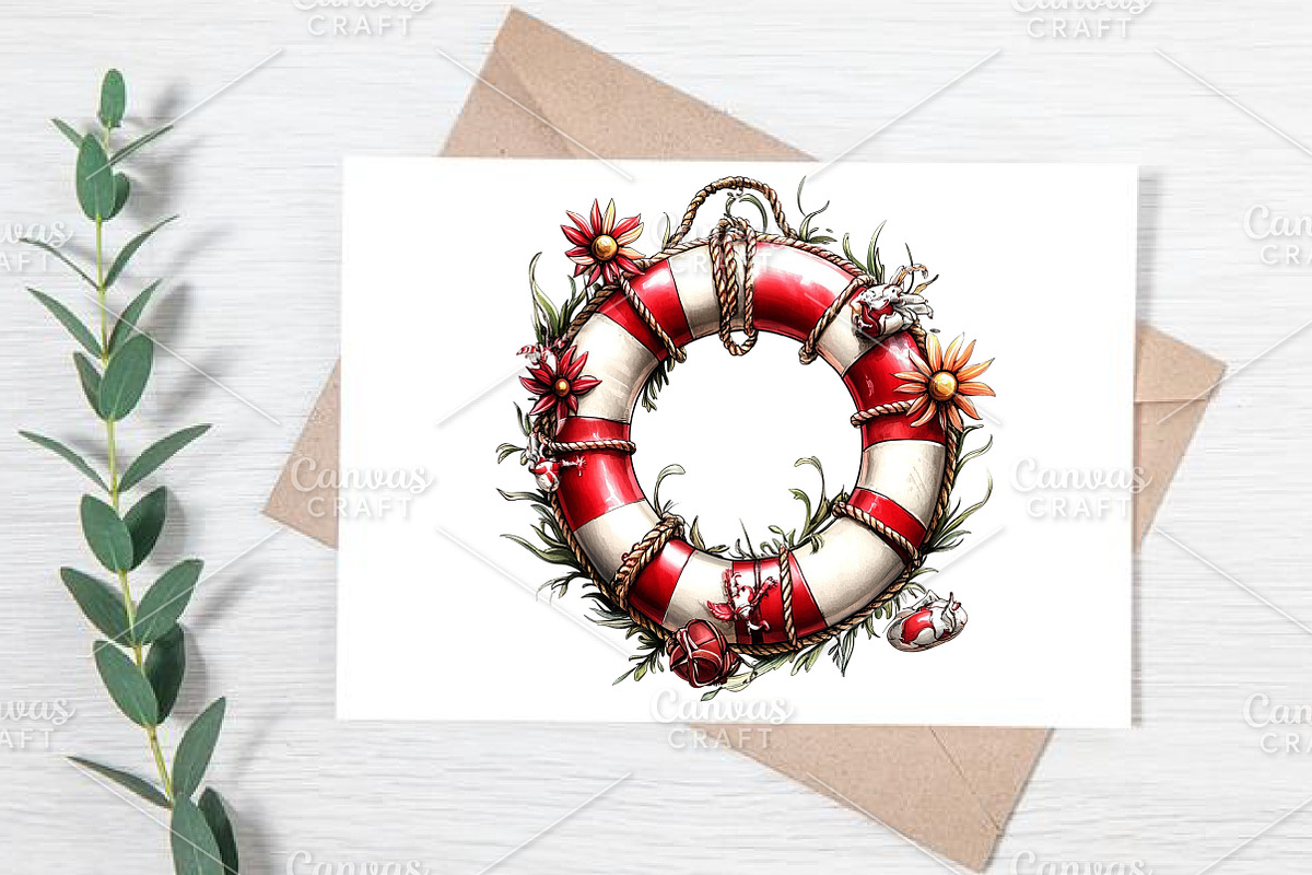 Whimsical Summer Lifebuoy Clipart, an Illustration by Canvas Craft (Photo 6 of 7)