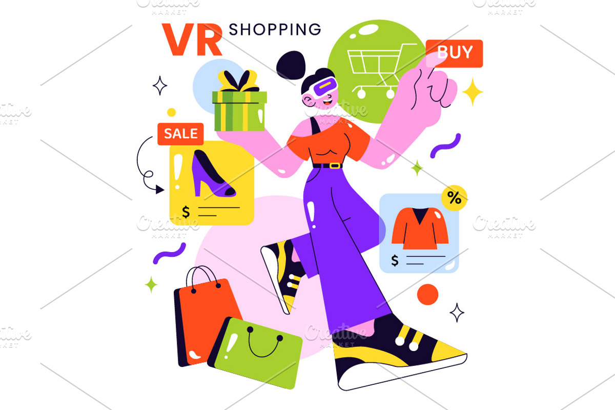10 VR Shopping Illustration, a Technology Illustration by denayunebgt (Photo 4 of 4)