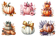 Autumn Pumpkin and Bow Clipart, an Illustration by DreamArtGraphic (Thumbnail 5 of 7)