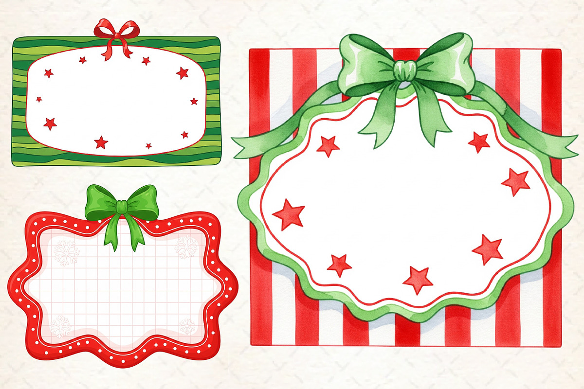 Christmas Coquette Frame Clipart, an Illustration by Libby Wishes (Photo 3 of 8)