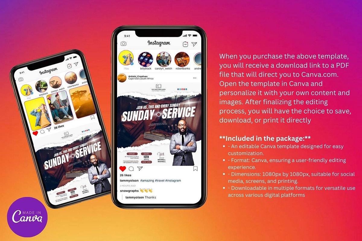 Sunday Service Editable Template, a Social Media Template by Mishek Munene (Photo 4 of 4)