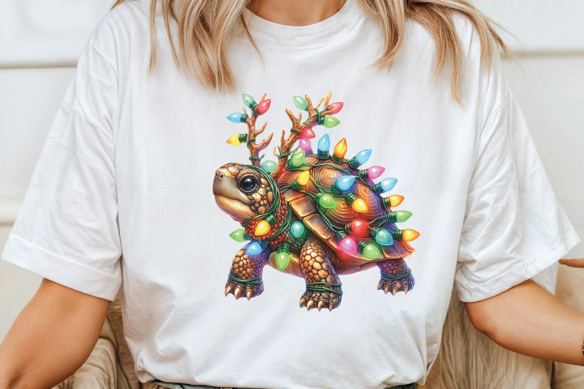 Watercolor Christmas Turtle Clipart, an Illustration by CraftArtStudio (Photo 3 of 6)