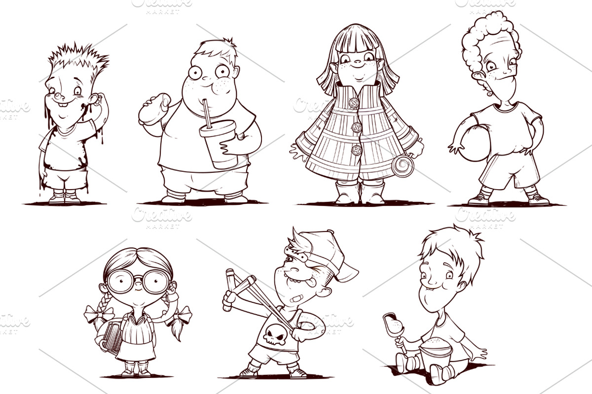 Set of little children, an Education Illustration by yuanden graphics (Photo 2 of 3)