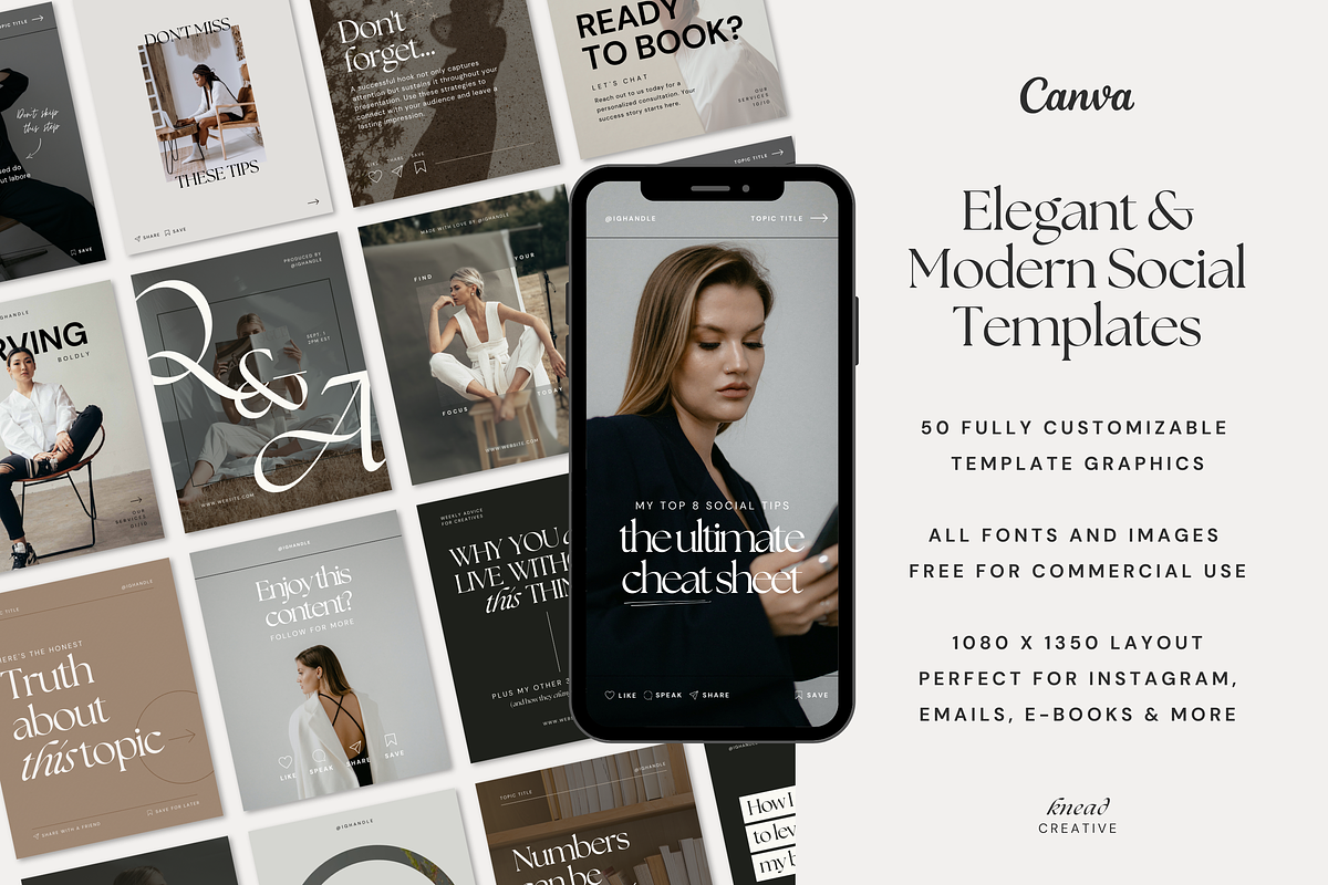 BUNDLE: Chic Canva Social Templates, a Social Media Template by Knead Creative (Photo 1 of 8)