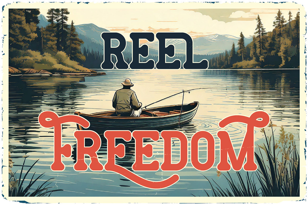 Lazy Fishman Retro Display Font, a Serif Font by JumboDesign (Photo 2 of 6)