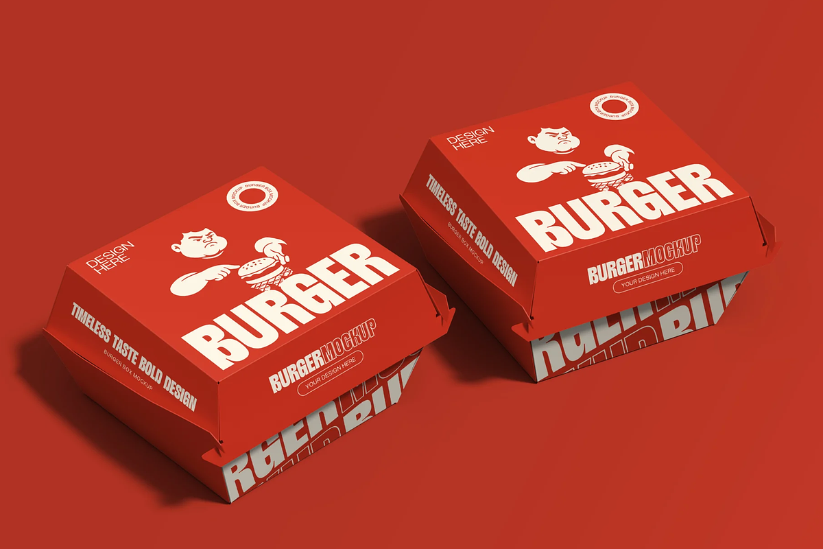 Burger Box Mockup, a Packaging Mockup by graphicsauce (Photo 4 of 4)