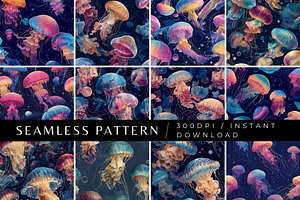 12 Luminous Drift Seamless Patterns, a Pattern Graphic by Inknfolly