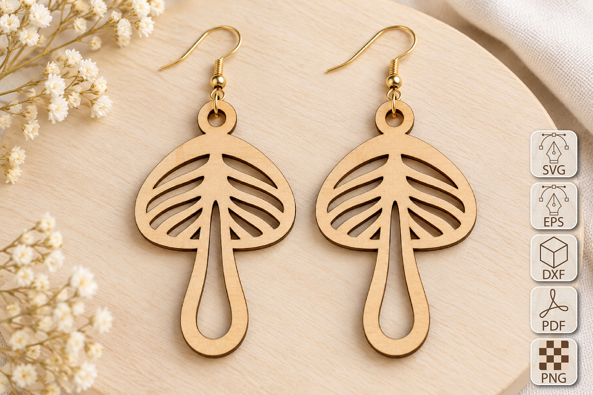 Ginkgo Leaf Earrings Laser Cut SVG, an Object Graphic by Canvas Craft (Photo 1 of 3)