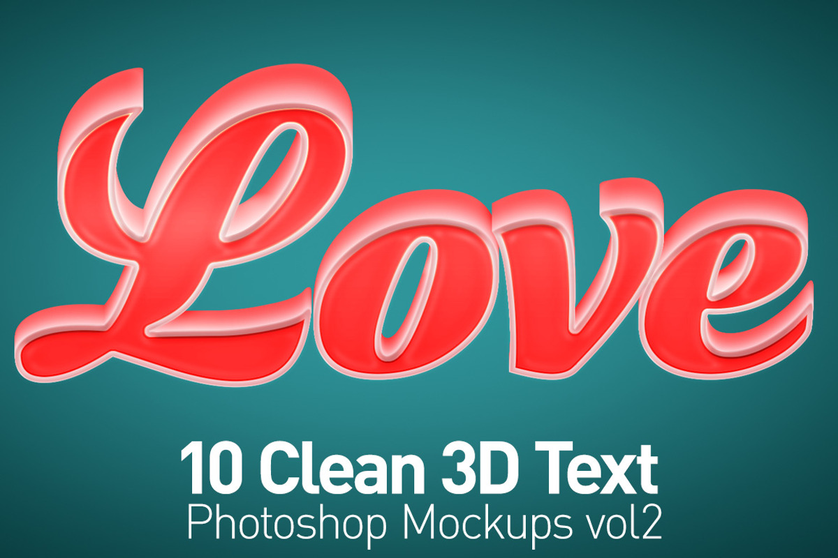Clean 3D Photoshop Text Mockups Vol2, a Mockup by Creative Graphics (Photo 1 of 10)
