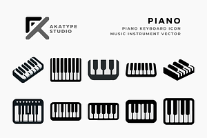 Piano Keyboard Icon Vector, an Icon by Akatype Studio