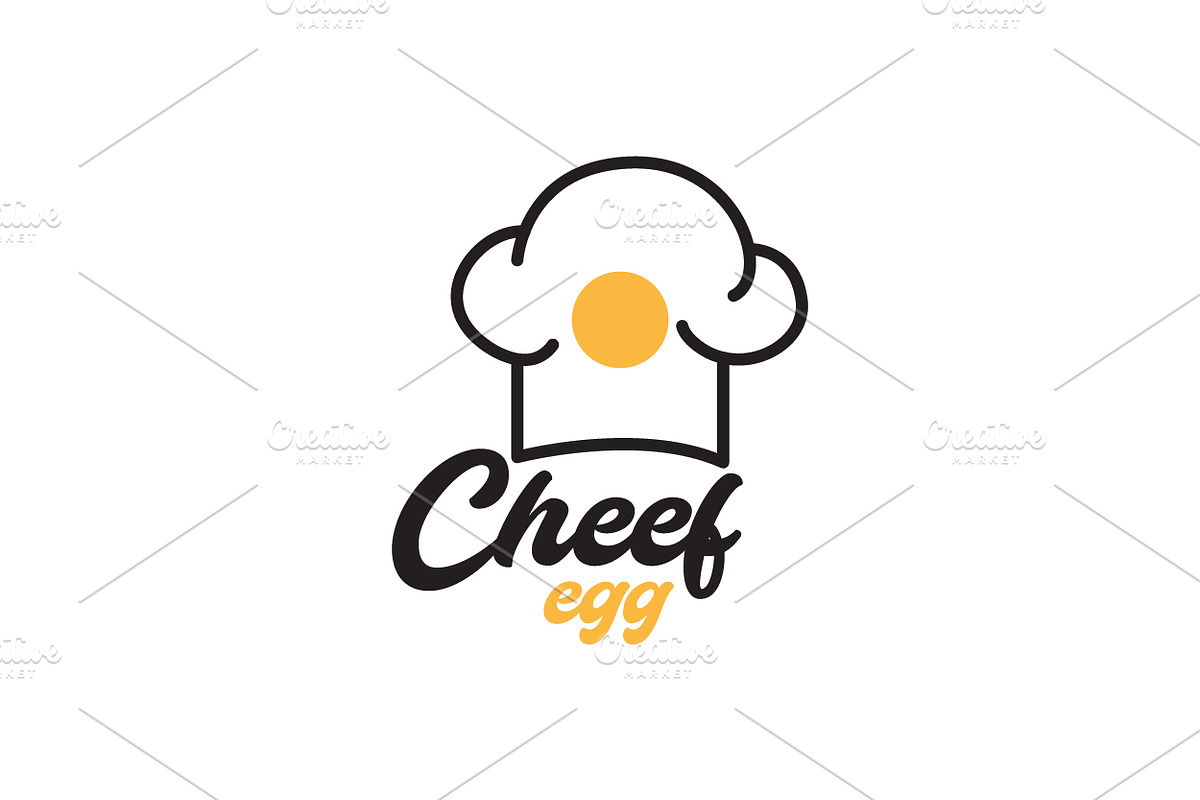 hat chef with egg logo design vector, a Branding & Logo Template by devastd