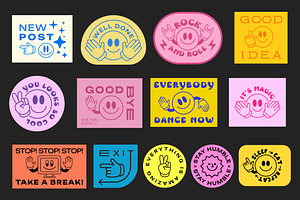 LIFE IS COOL VECTOR POP ART STICKERS